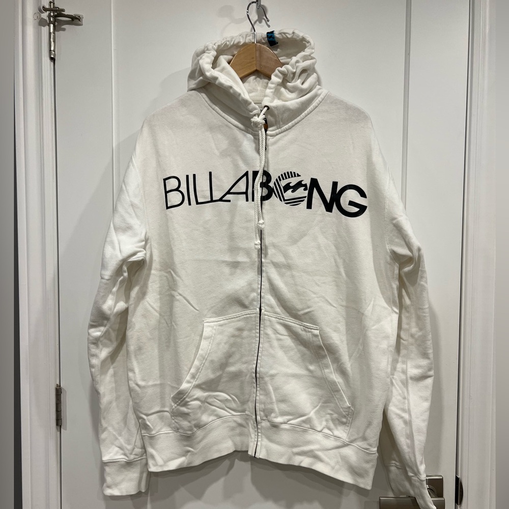 Billabong White Zip-Up Hoodie